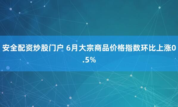 安全配资炒股门户 6月大宗商品价格指数环比上涨0.5%